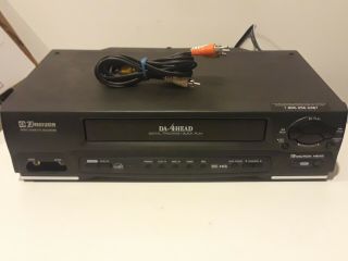 Emerson Ewv401b Hi - Fi Stereo 19 Micron 4 Head Vhs Vcr Player/recorder No Remote