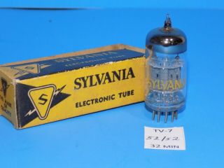 Nos Sylvania 12ay7 Low Noise Tube With Balanced Test Over 100