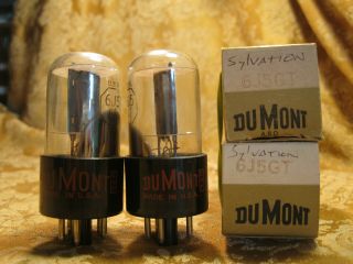 Matched Pair Dumont Sylvania 6j5gt Glass Vacuum Tube Nos Nib Bitmatic 2