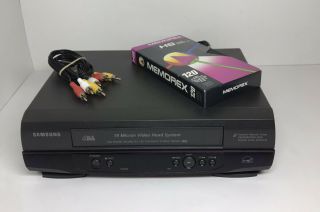 Samsung Vhs Player Vcr 4 Head With A/v Cable And Blank Tape No Remote