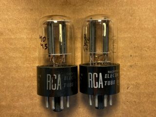Matched Pair Vintage 1953/54 Rca 6sn7gt Tubes Staggered Black Ladder Plates