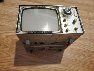 Vintage 60s Sony 5 - 303w Micro Tv All Channel Transistor Tv Receiver Read Descrip