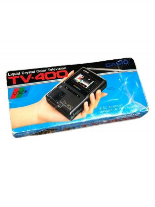 Vintage Casio TV - 400 LCD Pocket Color Handheld TV Television VHF UHF 2
