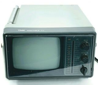 Vintage 1984 Tmk Portable Tv Model No.  701 Toyomenka Ac Cord & Battery