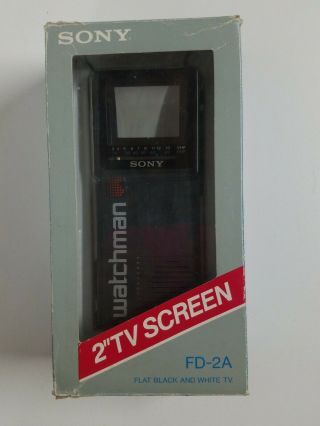 Vintage Sony Watchman B&w Portable Pocket Analog Tv Fd - 2a