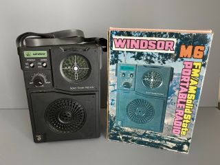 Vtg Windsor M6 Solid State Am Fm Portable Radio Battery Operated British1960s