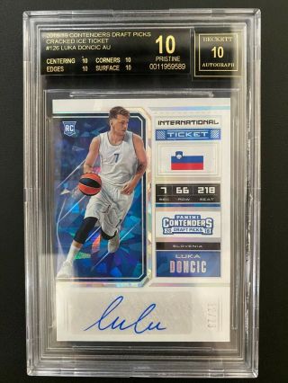 2018 - 19 Contenders Draft Picks Luka Doncic Cracked Ice /23 Auto Rc Black Label