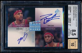 2003 - 04 Sp Signature Edition Auto Marquee Marks Lebron James Rookie /100 Bgs 8.  5