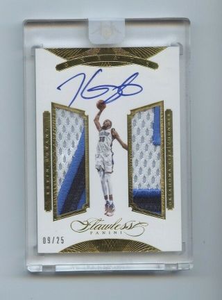 Kevin Durant 2015 - 16 Panini Flawless Greats Dual Patch Game Worn Auto 9/25