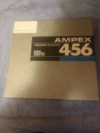 Ampex 456 Reel To Reel Tape With A 10 1/2 " X 1/4 " Metal Reel In An Ampex 456 Box