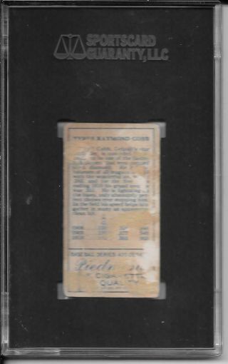 TY COBB 1911 T205 PIEDMONT SGC 1 GOLD BORDER NICELY CENTERED/ JUST GRADED 2