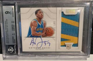 2012 - 13 National Treasures Anthony Davis Rpa Rookie Patch Auto /199 Bgs 9