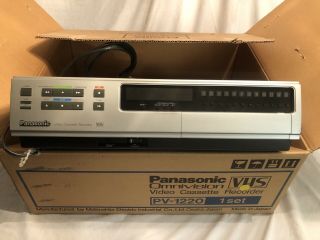 PANASONIC VHS VCR RECORDER/PLAYER EARLY UNIT MODEL PV - 1220 W Remote Org Box 2