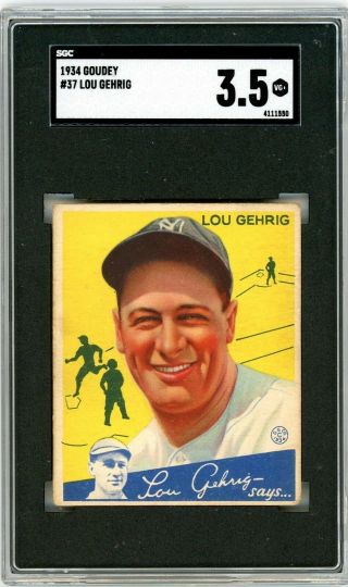 1934 Goudey Lou Gehrig 37 Sgc 3.  5 P719