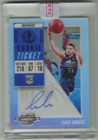 2018 - 19 Luka Doncic Contenders Optic Auto Prizm Rookie Ticket Rc