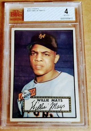 1952 Topps Baseball Willie Mays Rookie Card 261 - Bvg 4