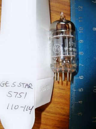 Strong 1960 Ge 5 Star Short Gray Plate O Getter 5751 Tube With Mica Support Rods
