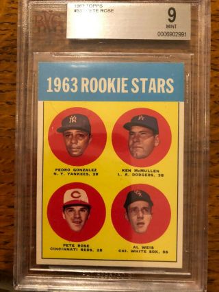 1963 Topps Pete Rose Rookie 537 Bgs 9.