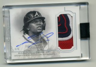 2020 Topps Dynasty Baseball Ronald Acuna Jr Auto 3 Color Patch 3/5