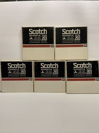 5 Scotch 3m Brand 203 Magnetic 7 " Reel To Reel Tapes As Blanks