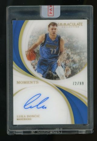 2018 - 19 Immaculate Acetate Moments Luka Doncic Rc Rookie Auto 72/99 Mavericks