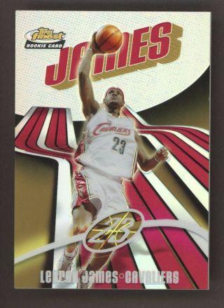2003 - 04 Topps Finest Refractor Lebron James Rc Rookie 196/250 " Likely Trimmed "