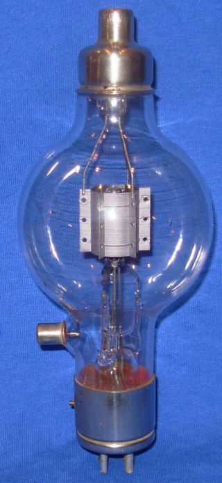 Early Eimac 50t Triode Tube And Johnson Socket For Display