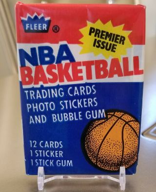 1986 - 87 Fleer Nba Wax Pack With Mj Sticker On Back