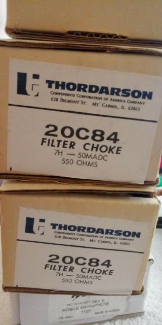 Nos Nib Thordarson 20c84 Filter Choke Transformer 7h 50madc 550 Ohm