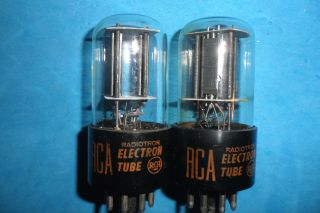 Matched Pair Rca 6sn7gtb Audio Tubes Black Ladder Plates Bottom " D " Getters