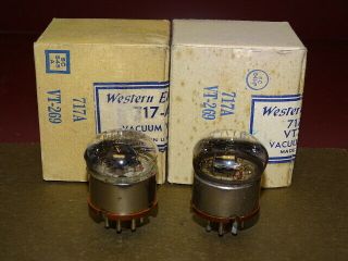 Pair,  Western Electric 717 - A/VT - 269 Radio/Audio Output Tubes,  NOS 2