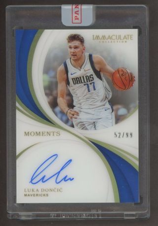 2018 - 19 Immaculate Acetate Moments Luka Doncic Rc Auto /99 Panini Encapsulated