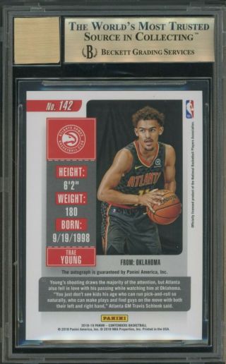 2018 - 19 Contenders Cracked Ice Rookie Ticket Trae Young RC AUTO /25 BGS 9.  5 2