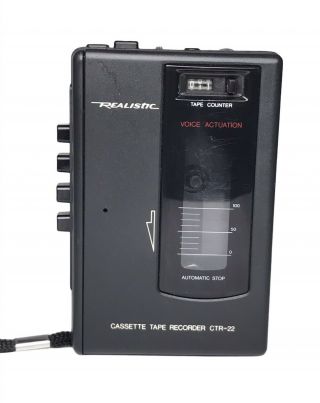 Realistic Cassette Tape Player Recorder Ctr - 22 Mic & Built - In Speaker Vtg