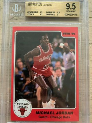 1985 - 86 Star Basketball Michael Jordan Rookie Rc 117 Bgs 9.  5 Gem