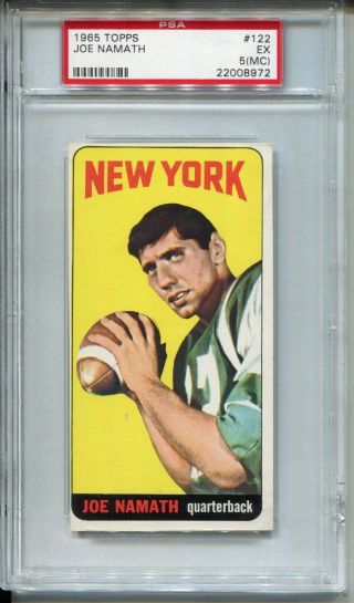 1965 Topps Football 122 Joe Namath Rookie Card Rc Graded Psa Ex 5 Mc Jets 
