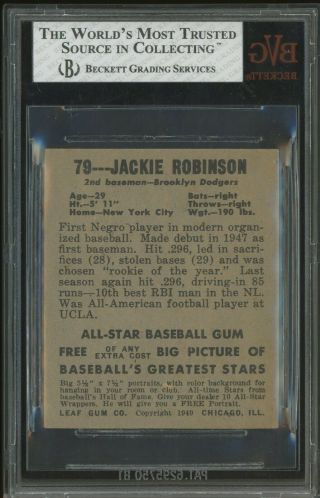 1948 Leaf 79 Jackie Robinson Brooklyn Dodgers RC Rookie HOF BVG 5.  5 EX, 2
