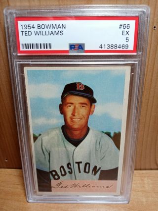 1954 Bowman 66 Ted Williams Psa 5 Ex Boston Red Sox Look Read