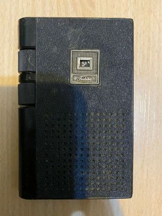 Vintage Rare Toshiba Transistor Radio Model 6p - 66 Am Japan Case Black
