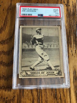 1940 Play Ball Shoeless Joe Jackson (white Sox) 225 Baseball Card - Psa 3.  5
