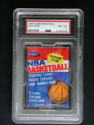 (2) 1986 Fleer Basketball Packs Psa 8 Magic Bird Stickers Michael Jordan Rookie