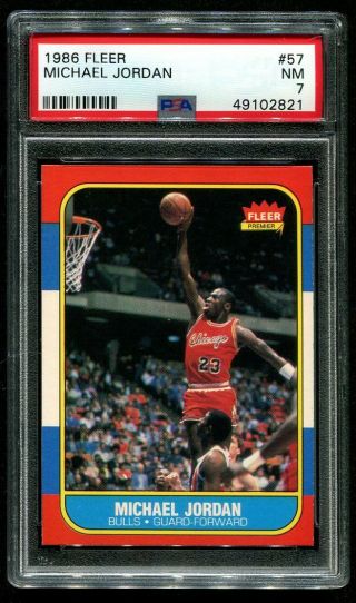 1986/87 Fleer Michael Jordan Rookie Rc Bulls Hof 57 Psa 7