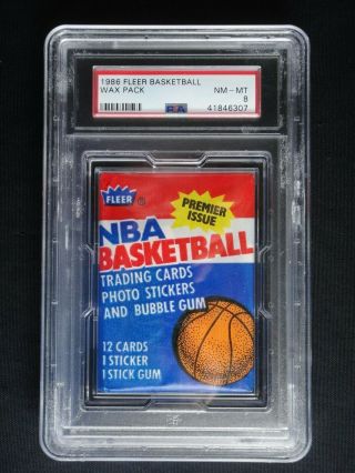 1986 Fleer Basketball Pack Psa 8 Thomas Sticker Back Michael Jordan Rookie 57?