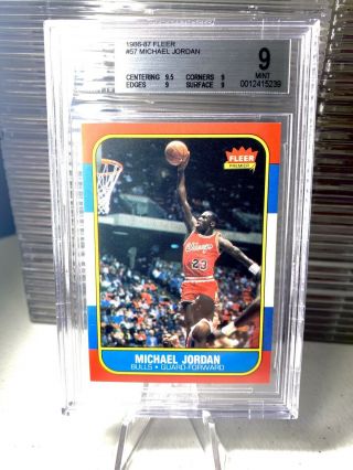 1986 - 87 Fleer Basketball 57 Michael Jordan Bulls Rc Rookie Hof Bgs 9