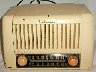 Vintage Silvertone Antique Tube Radio W/ Parts List The Cord &