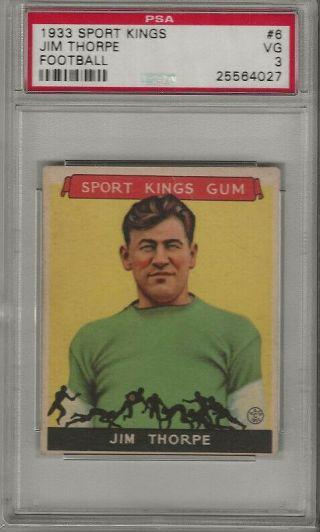1933 Goudey Sport Kings Gum 6 Jim Thorpe Psa 3 Vg Football Hof