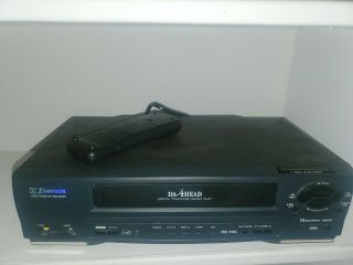 Emerson Ewv401b Hi - Fi 19 Micron 4 Head Vhs Vcr Player/recorder -.  W/remote