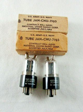 7193 / 2c22 National Union Nos Tubes (matched Pair) Tv - 7d/u,  Date 1943