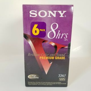 Sony T 160 Vhs 8 Hours 6 Pack Premium Grade T 160vf Blank