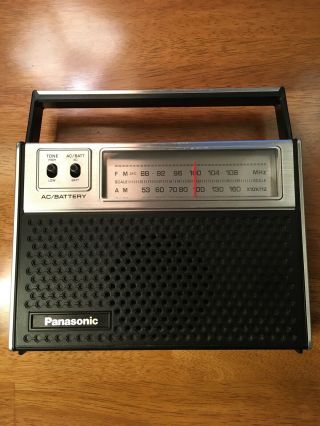 Vintage Panasonic Am/fm Radio W/ Carrying Handle - Ac/battery - Model No.  Rf - 565
